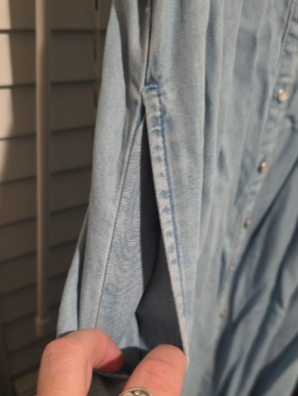 Levi's Light Blue Tie-Shoulder Button-Front Maxi Dress - Picture 6 of 13